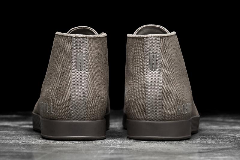 Nobull Fallen Rock Espresso Canvas Mid Men's Trainers Dark / Grey | USA Q1505M